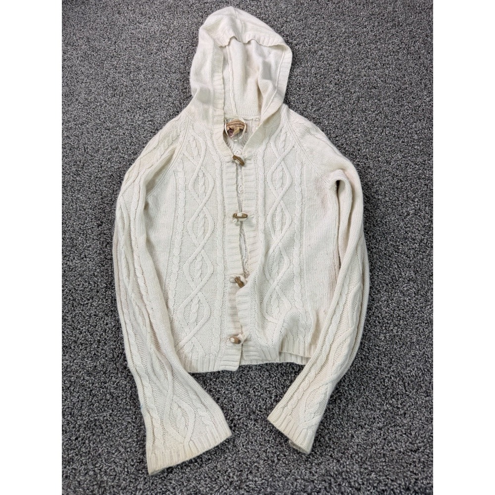 Vintage Y2K Aeropostale Toggle Cardigan Sweater Women's Size Large White